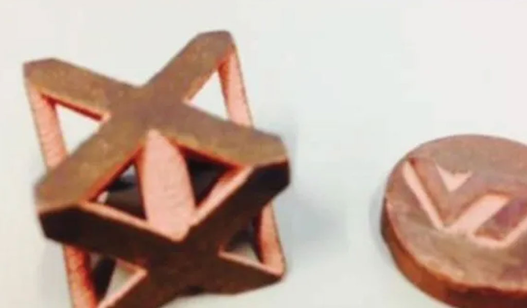 Complex copper shapes made by binder jetting